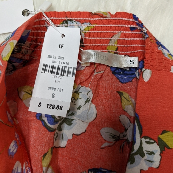 LF Millau Floral Flowy Zip Front Flare Skirt J2 - Picture 4 of 5